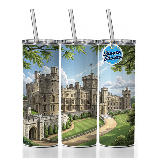 Windsor Castle England Great Britain Skinny Tumbler 20oz with Straw Insulated Water Bottle Gift
