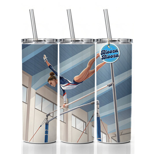 Women's Gymnastics Uneven Bars Skinny Tumbler 20oz with Straw Insulated Water Bottle Gift