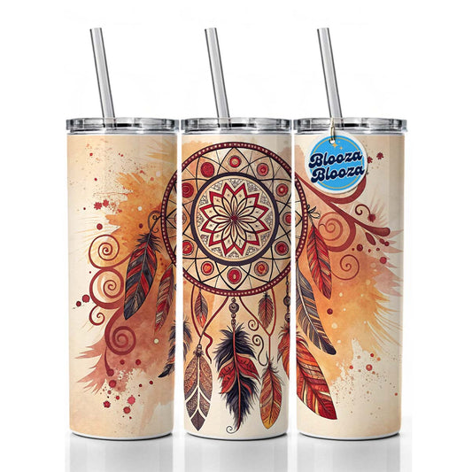 Abstract Southwestern Dream Catcher Design Skinny Tumbler 20oz with Straw Insulated Water Bottle Gift