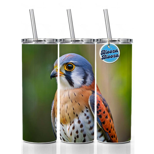 American Kestrel Raptor Bird Of Prey Skinny Tumbler 20oz with Straw Insulated Water Bottle Gift