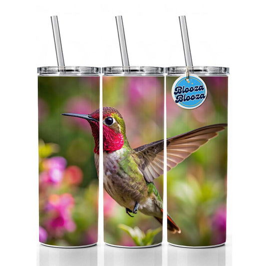 Anna's Hummingbird Backyard Bird Skinny Tumbler 20oz with Straw Insulated Water Bottle Gift