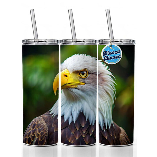 Bald Eagle Raptor Bird Of Prey Skinny Tumbler 20oz with Straw Insulated Water Bottle Gift