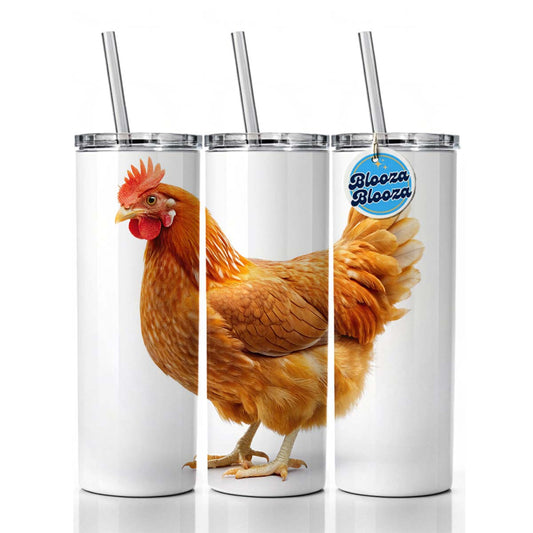 Chicken Skinny Tumbler 20oz with Straw Insulated Water Bottle Gift