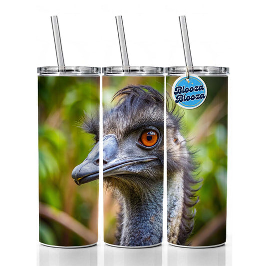 Emu Skinny Tumbler 20oz with Straw Insulated Water Bottle Gift