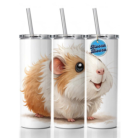 Guinea Pig Children's Illustration Style Skinny Tumbler 20oz with Straw Insulated Water Bottle Gift