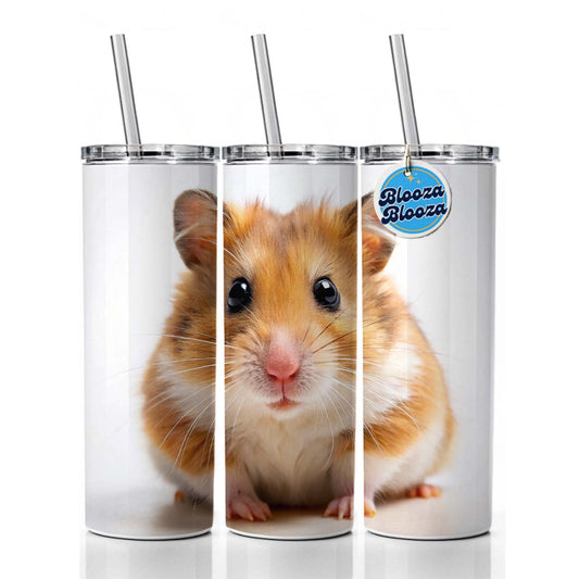 Hamster Skinny Tumbler 20oz with Straw Insulated Water Bottle Gift