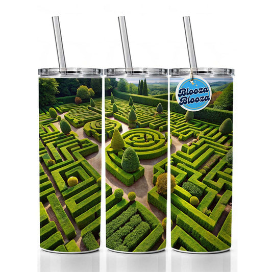 Hedge Garden Maze Skinny Tumbler 20oz with Straw Insulated Water Bottle Gift