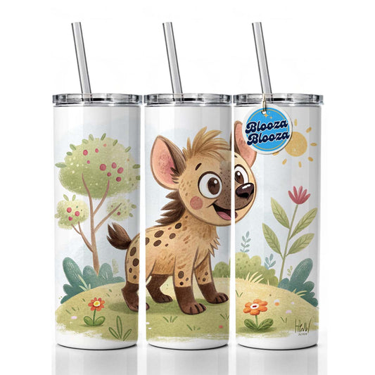 Hyena Children's Illustration Style Skinny Tumbler 20oz with Straw Insulated Water Bottle Gift