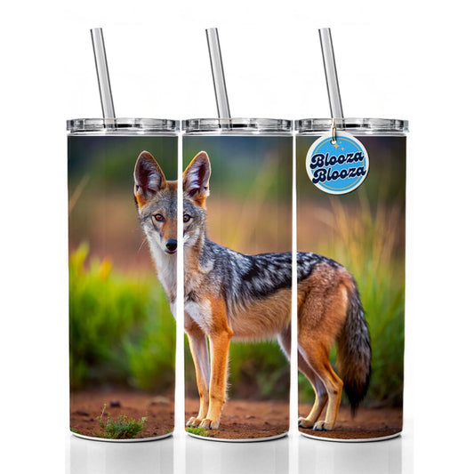 Jackal Skinny Tumbler 20oz with Straw Insulated Water Bottle Gift
