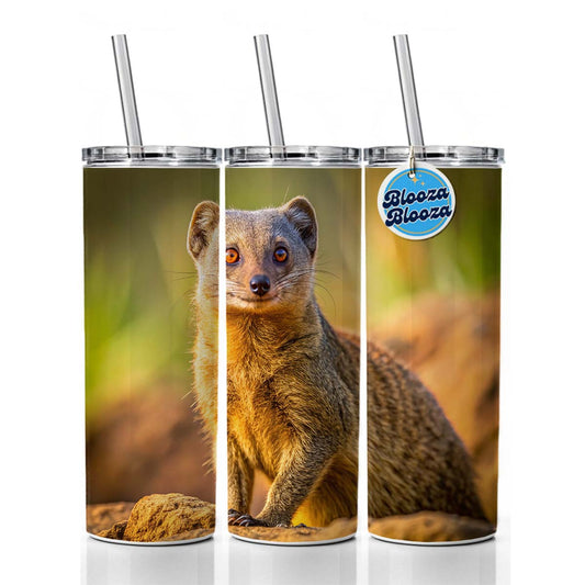 Mongoose Skinny Tumbler 20oz with Straw Insulated Water Bottle Gift