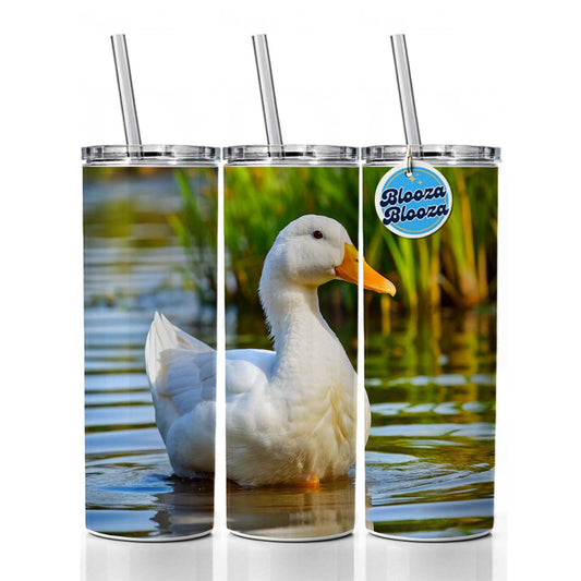 Pekin Duck Skinny Tumbler 20oz with Straw Insulated Water Bottle Gift