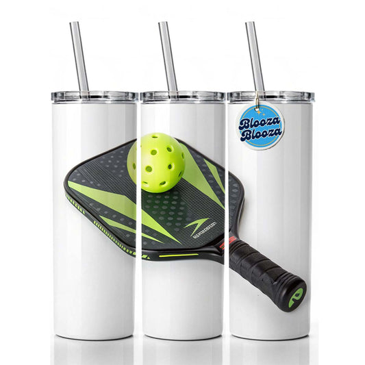 Pickleball Paddle and Ball Skinny Tumbler 20oz with Straw Insulated Water Bottle Gift