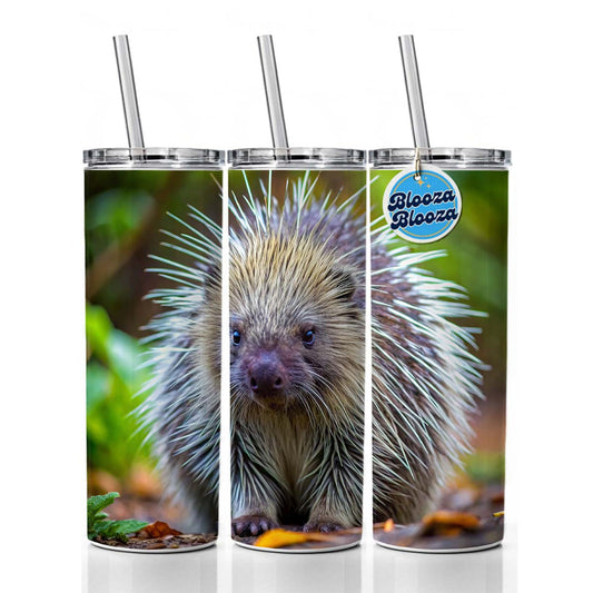 Porcupine Skinny Tumbler 20oz with Straw Insulated Water Bottle Gift