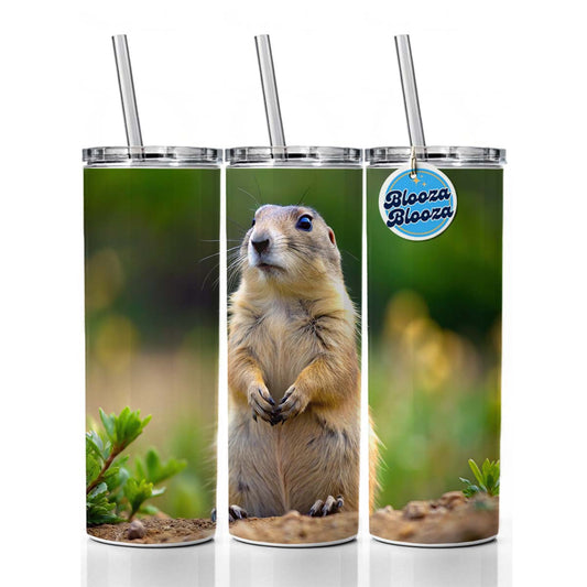 Prairie Dog Skinny Tumbler 20oz with Straw Insulated Water Bottle Gift