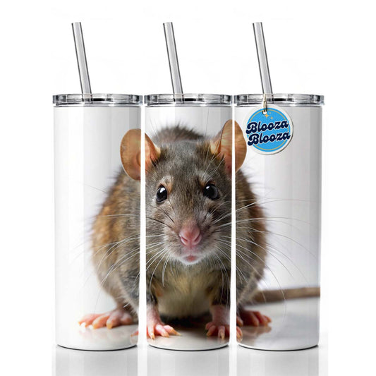 Rat Skinny Tumbler 20oz with Straw Insulated Water Bottle Gift