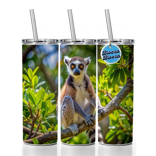 Ring-Tailed Lemur In Tree Skinny Tumbler 20oz with Straw Insulated Water Bottle Gift
