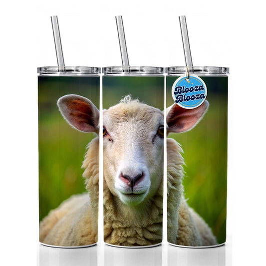Sheep Skinny Tumbler 20oz with Straw Insulated Water Bottle Gift