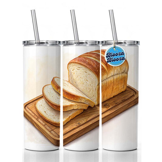 Sliced Bread Best Thing Since Skinny Tumbler 20oz with Straw Insulated Water Bottle Gift