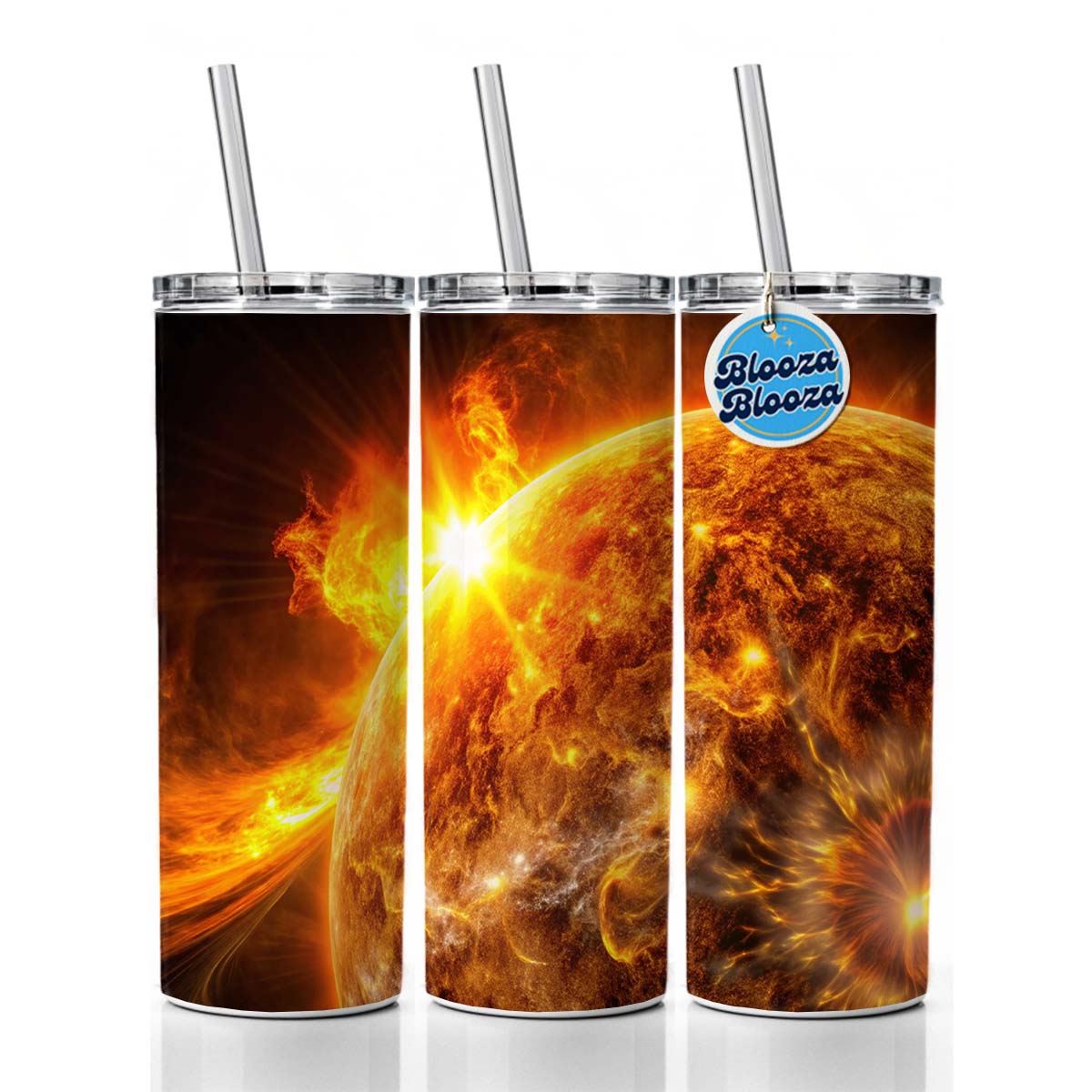Solar Flare on the Sun Sci-fi Skinny Tumbler 20oz with Straw Insulated Water Bottle Gift