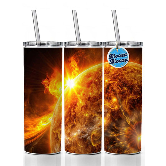 Solar Flare on the Sun Sci-fi Skinny Tumbler 20oz with Straw Insulated Water Bottle Gift