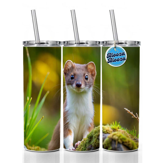 Stoat Ermine Skinny Tumbler 20oz with Straw Insulated Water Bottle Gift