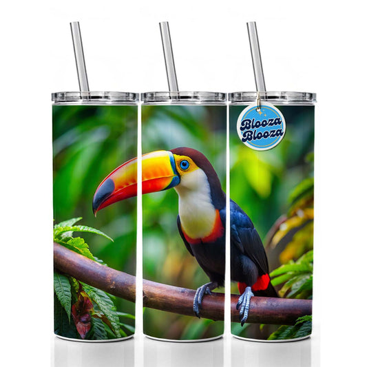 Toucan Bird Skinny Tumbler 20oz with Straw Insulated Water Bottle Gift