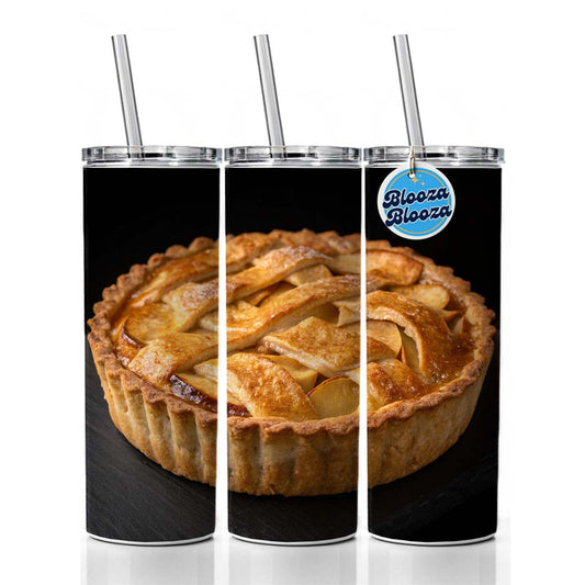 Traditional Lattice Crust Apple Pie Skinny Tumbler 20oz with Straw Insulated Water Bottle Gift