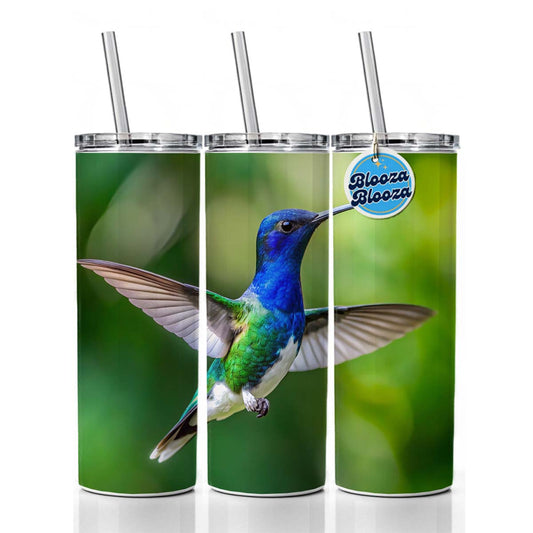 White Necked Jacobin Hummingbird Backyard Bird Skinny Tumbler 20oz with Straw Insulated Water Bottle Gift