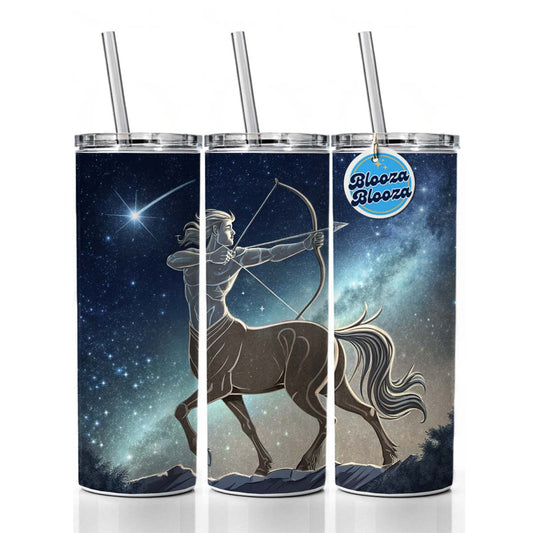 Zodiac Horoscope Symbol Sagittarius Centaur Skinny Tumbler 20oz with Straw Insulated Water Bottle Gift
