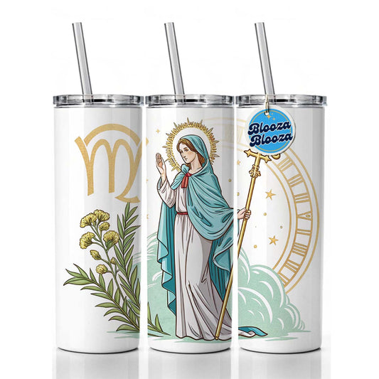 Zodiac Horoscope Symbol Virgo Maiden Virgin Skinny Tumbler 20oz with Straw Insulated Water Bottle Gift