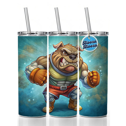 Fighting Bulldog School Mascot Skinny Tumbler 20oz with Straw Insulated Water Bottle Gift