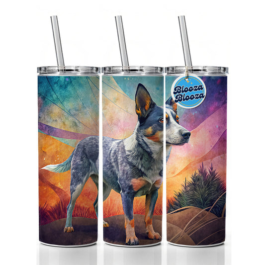 Australian Cattle Dog Contemporary Art Skinny Tumbler 20oz with Straw Insulated Water Bottle Gift