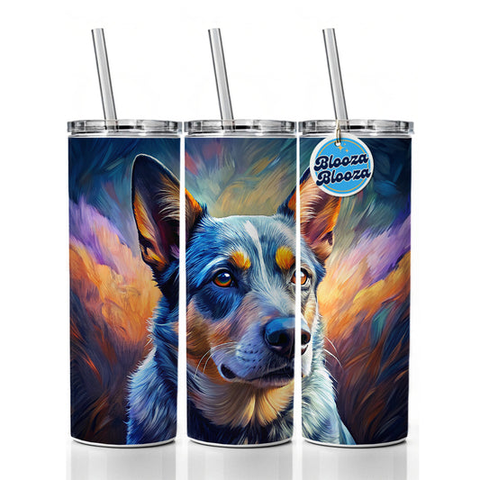 Australian Cattle Dog Pop Art Skinny Tumbler 20oz with Straw Insulated Water Bottle Gift
