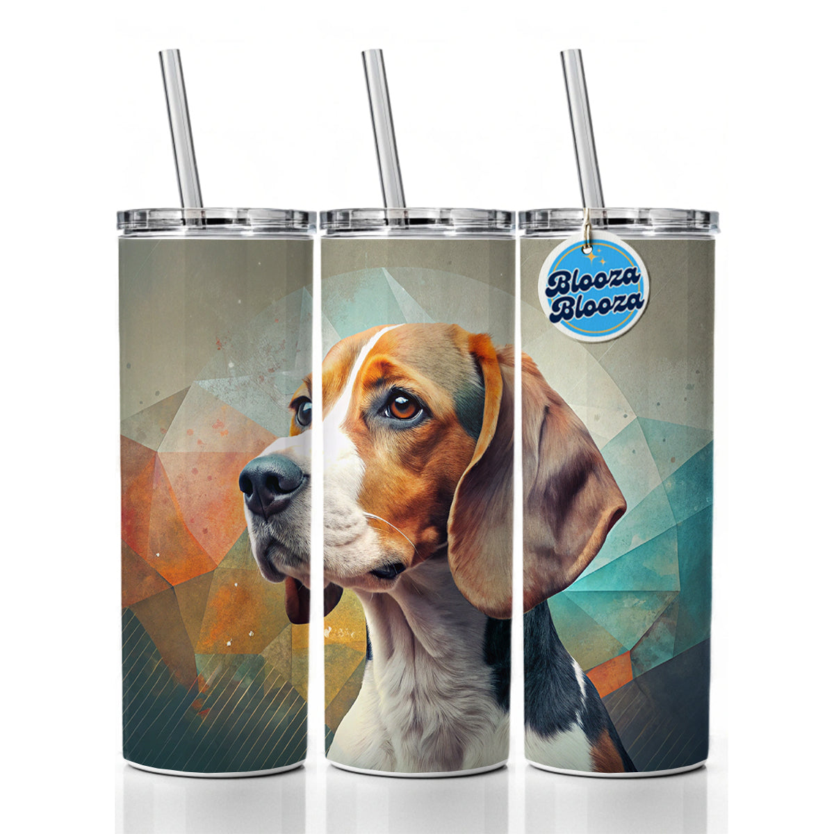 Beagle Dog Contemporary Art Skinny Tumbler 20oz with Straw Insulated Water Bottle Gift