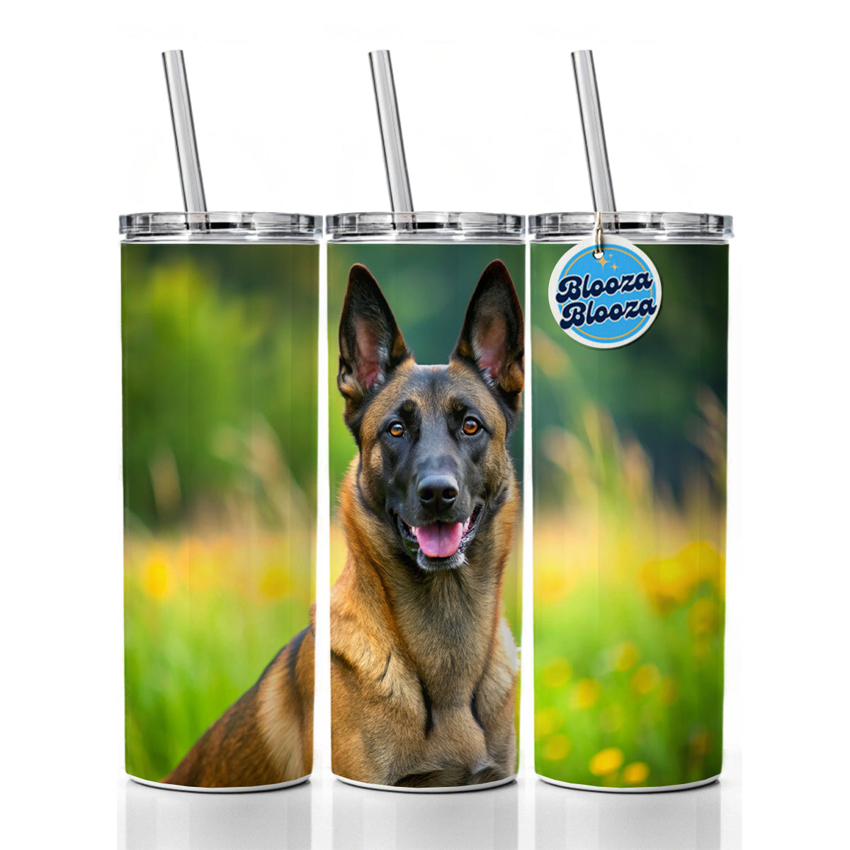 Belgian Malinois Dog Photo Skinny Tumbler 20oz with Straw Insulated Water Bottle Gift