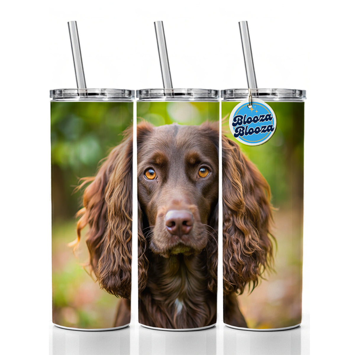 Boykin Spaniel Dog Photo Skinny Tumbler 20oz with Straw Insulated Water Bottle Gift
