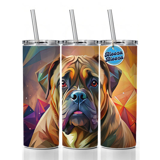 Bullmastiff Dog Contemporary Art Skinny Tumbler 20oz with Straw Insulated Water Bottle Gift