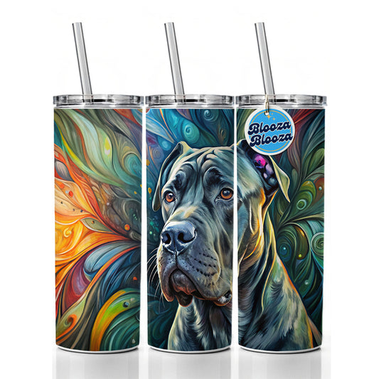Cane Corso Dog Abstract Art Skinny Tumbler 20oz with Straw Insulated Water Bottle Gift