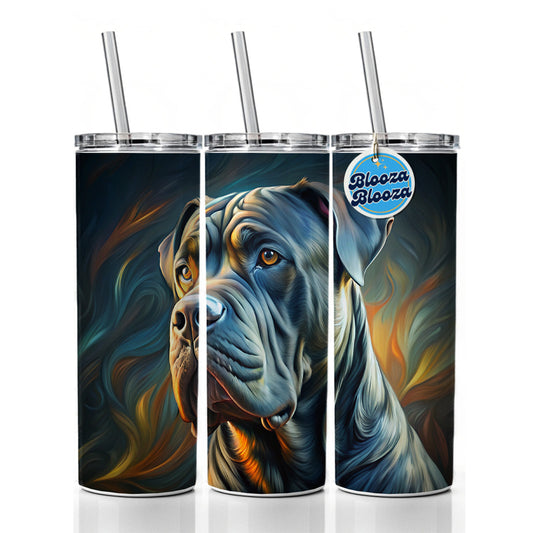 Cane Corso Dog Abstract Stylized Art Skinny Tumbler 20oz with Straw Insulated Water Bottle Gift