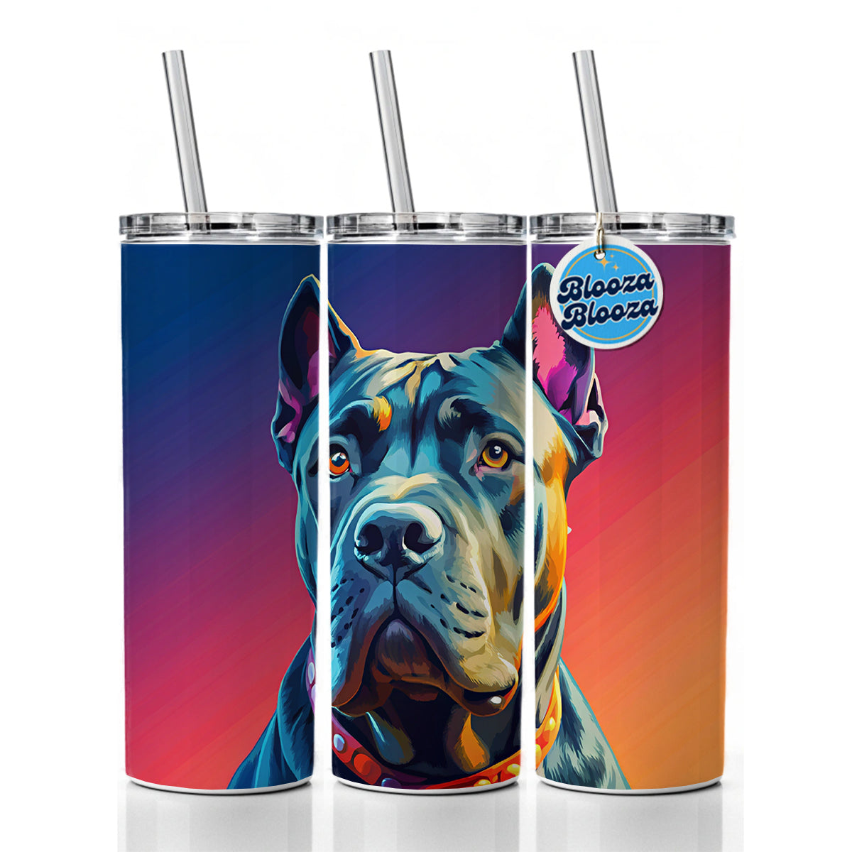 Cane Corso Dog Pop Art Skinny Tumbler 20oz with Straw Insulated Water Bottle Gift