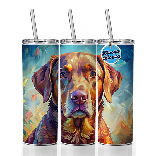 Chesapeake Bay Retriever Dog Pop Art Skinny Tumbler 20oz with Straw Insulated Water Bottle Gift