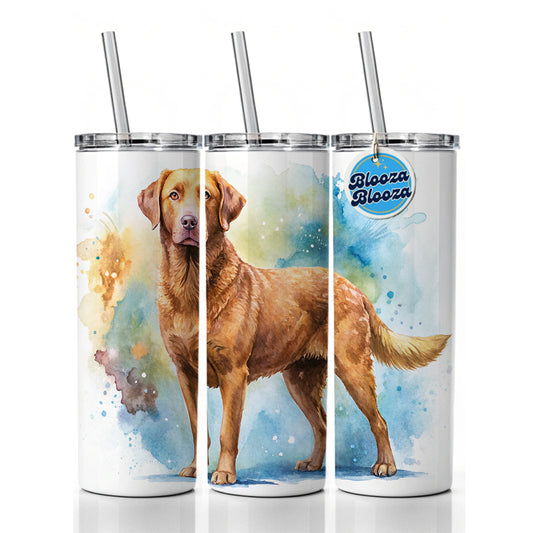 Chesapeake Bay Retriever Dog Watercolor Style Skinny Tumbler 20oz with Straw Insulated Water Bottle Gift