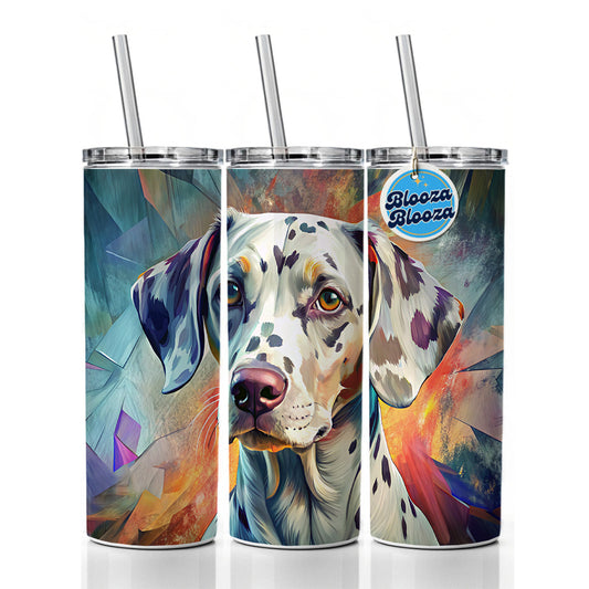 Dalmatian Dog Contemporary Art Skinny Tumbler 20oz with Straw Insulated Water Bottle Gift