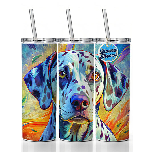 Dalmatian Dog Pop Art Skinny Tumbler 20oz with Straw Insulated Water Bottle Gift