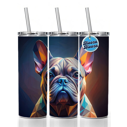 French Bulldog Frenchie Dog Abstract Stylized Art Skinny Tumbler 20oz with Straw Insulated Water Bottle Gift