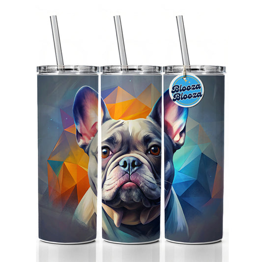 French Bulldog Frenchie Dog Contemporary Art Skinny Tumbler 20oz with Straw Insulated Water Bottle Gift