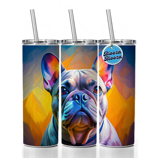 French Bulldog Frenchie Dog Pop Art Skinny Tumbler 20oz with Straw Insulated Water Bottle Gift