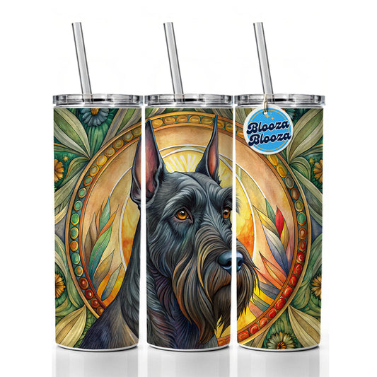 Giant Schnauzer Dog Art Nouveau Skinny Tumbler 20oz with Straw Insulated Water Bottle Gift