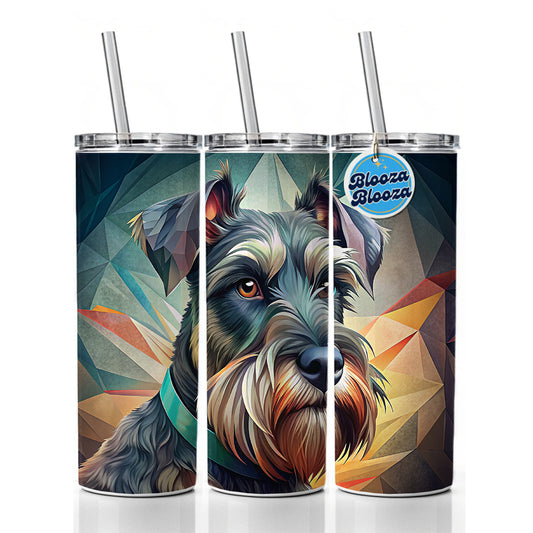 Giant Schnauzer Dog Contemporary Art Skinny Tumbler 20oz with Straw Insulated Water Bottle Gift
