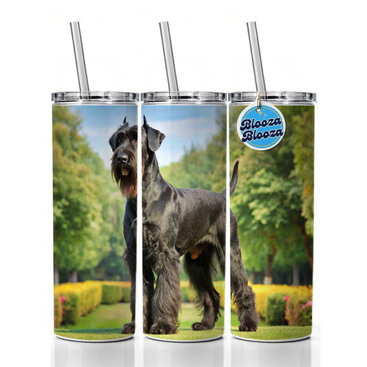 Giant Schnauzer Dog Photo Skinny Tumbler 20oz with Straw Insulated Water Bottle Gift